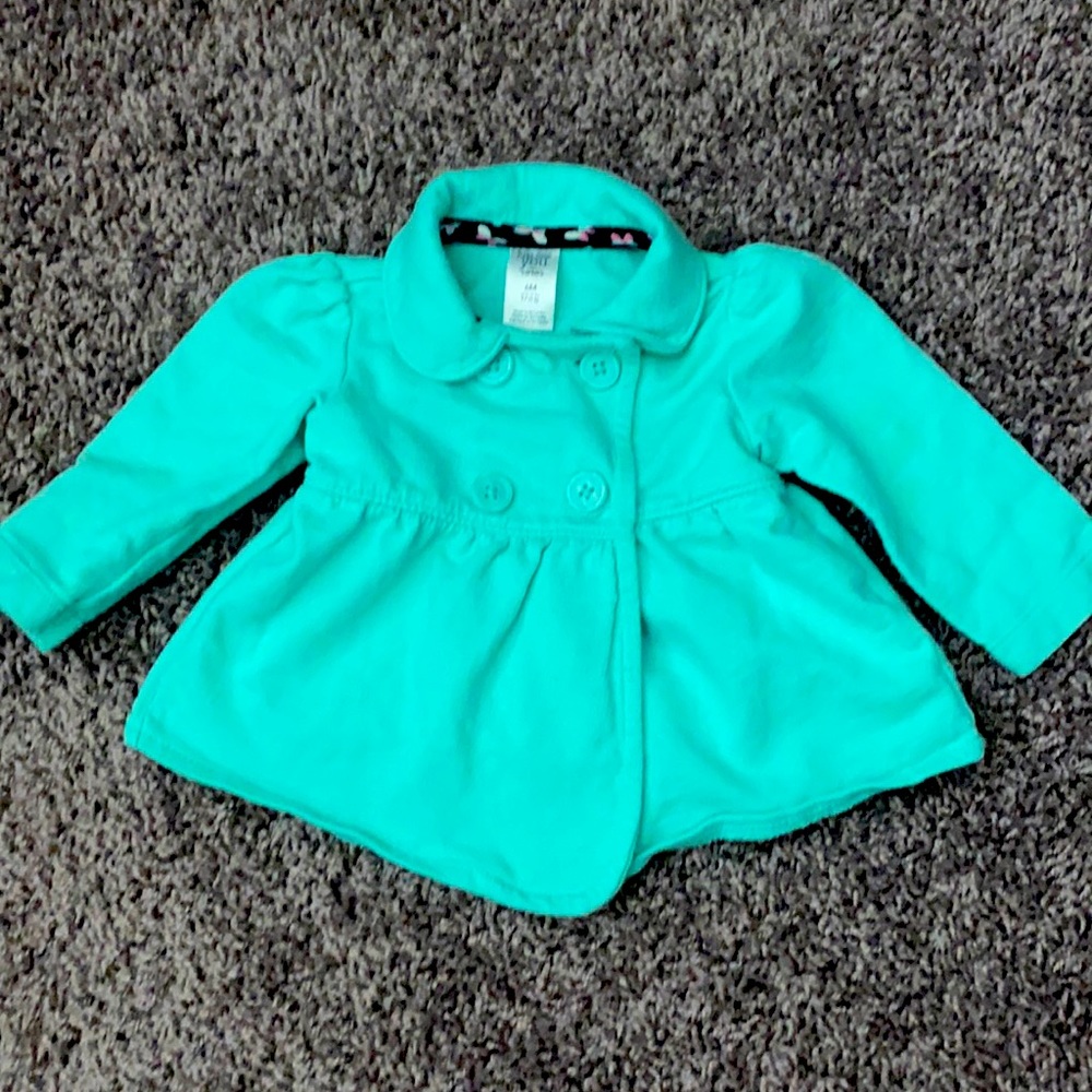 Mint green baby girl pea coat